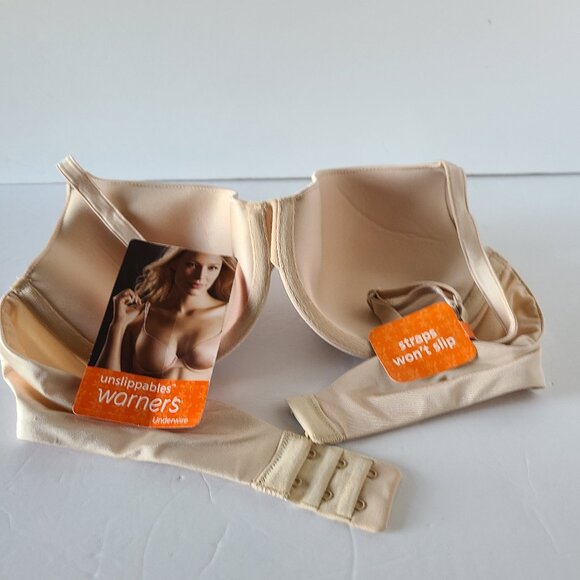 WARNER'S UNSLIPPABLES CONTOUR ALL DAY FIT LINED UNDERWIRE BRA STYLE #1301 SZ36C - Picture 3 of 9